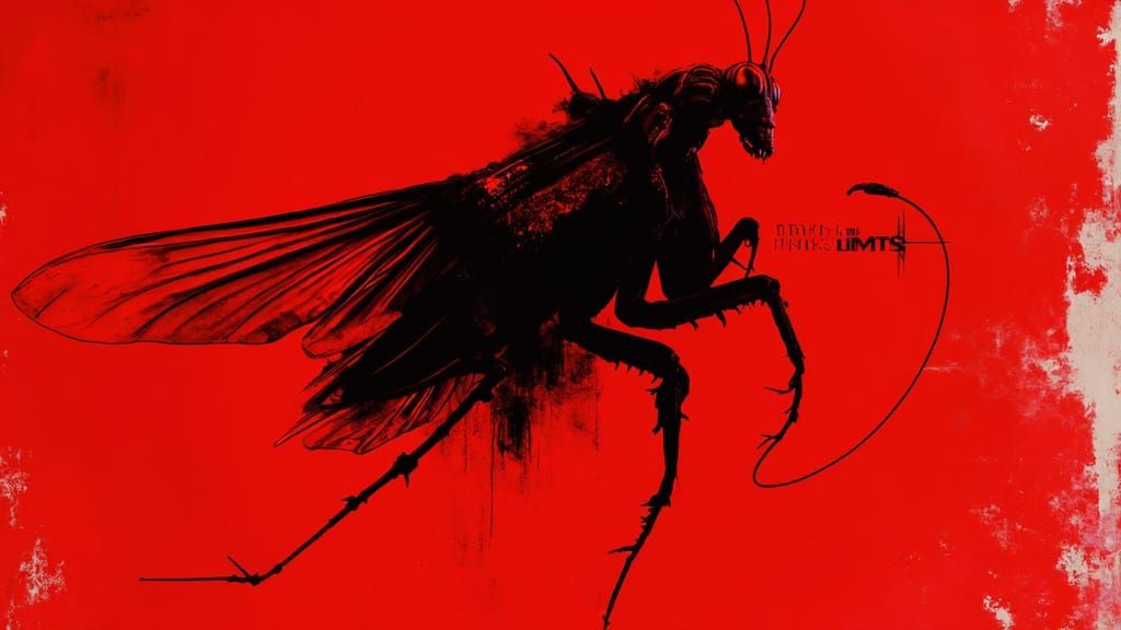 Cyberpunk Praying Mantis Rock Band Beyond the Limits LP Cove...