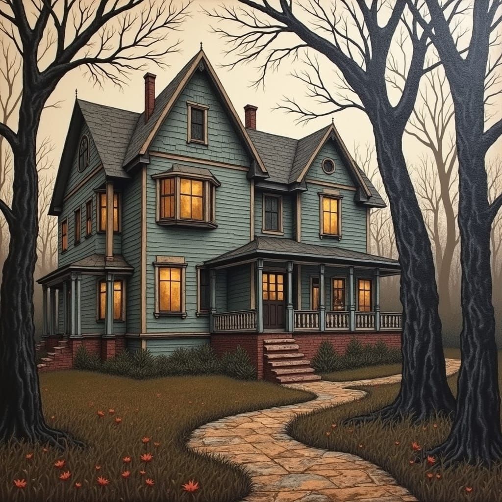 Old house and fractal trees