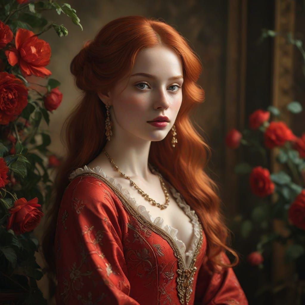 Elegant Folklore Illustration in Warm Earthy Tones