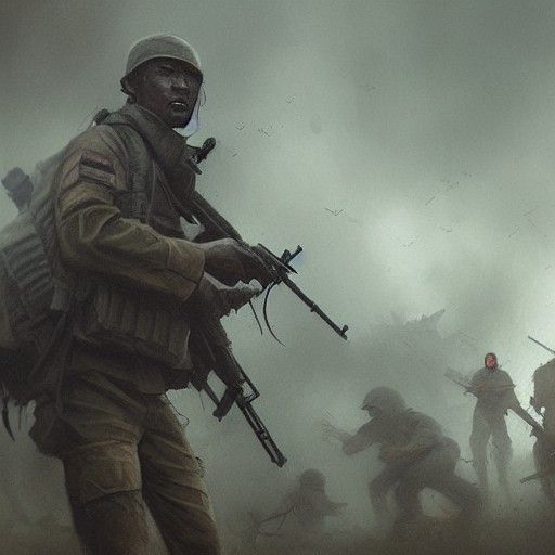 Sinister Vietnam War Image in a Dark Style