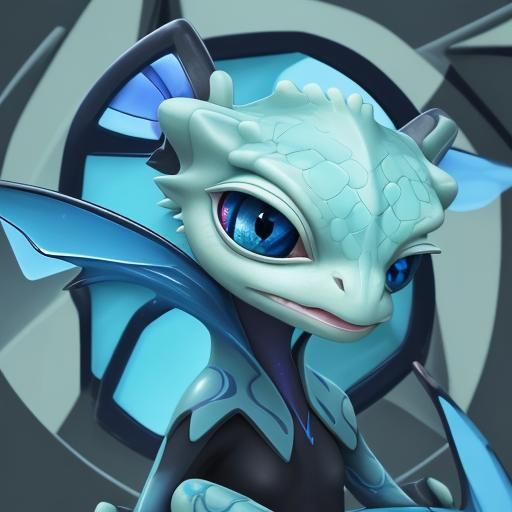 Gecko with Piercing Blue Glass Eyes