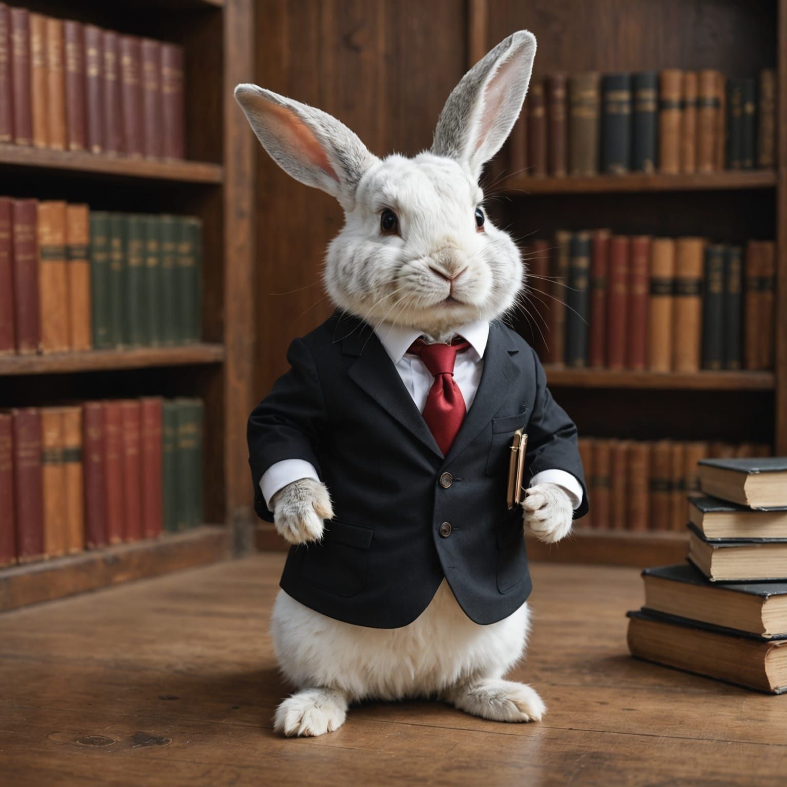 Whimsical Rabbit Dressed in Formal Attire