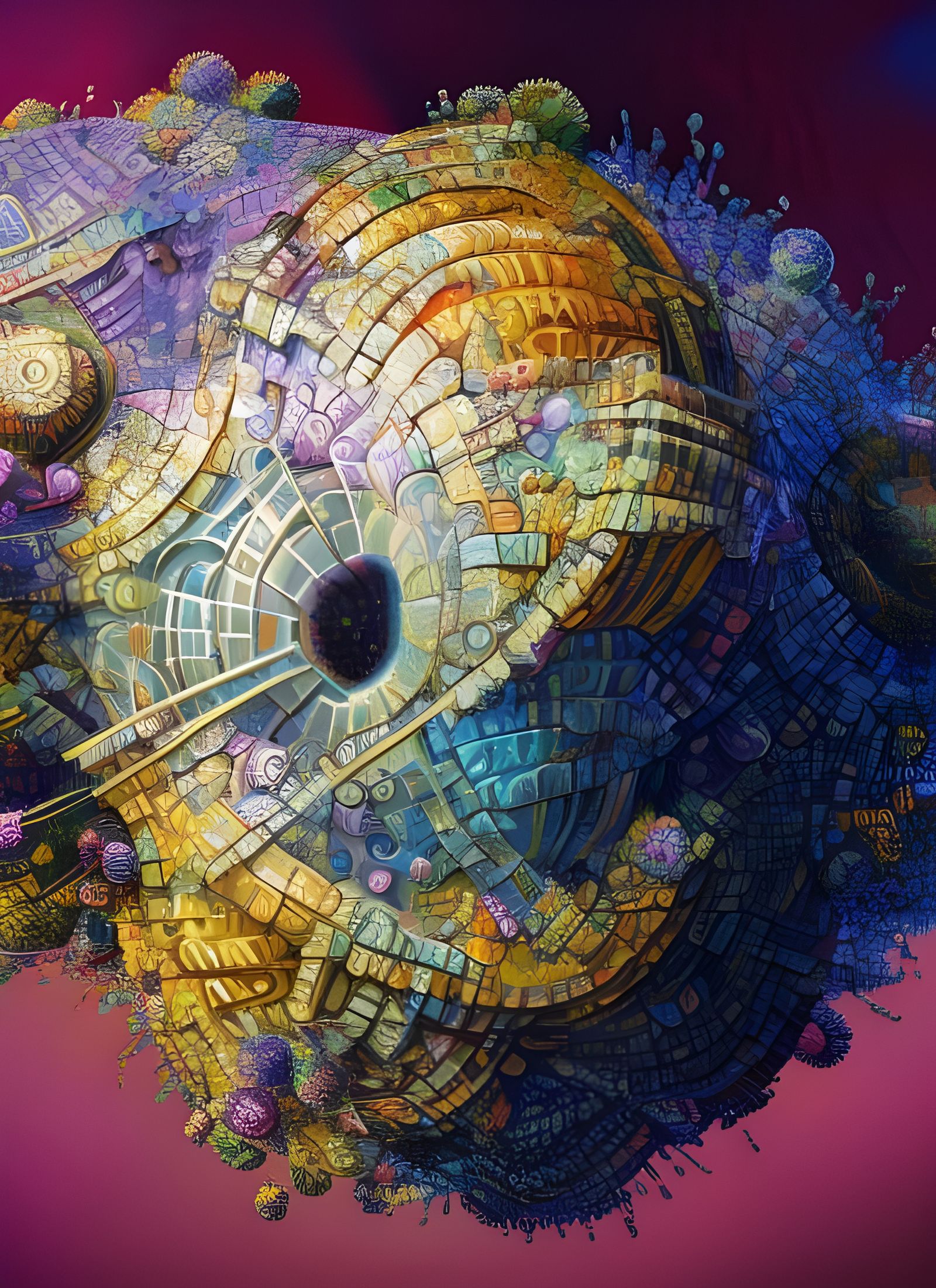 Intricate Geometric Abstract: A Masterpiece of Cycles