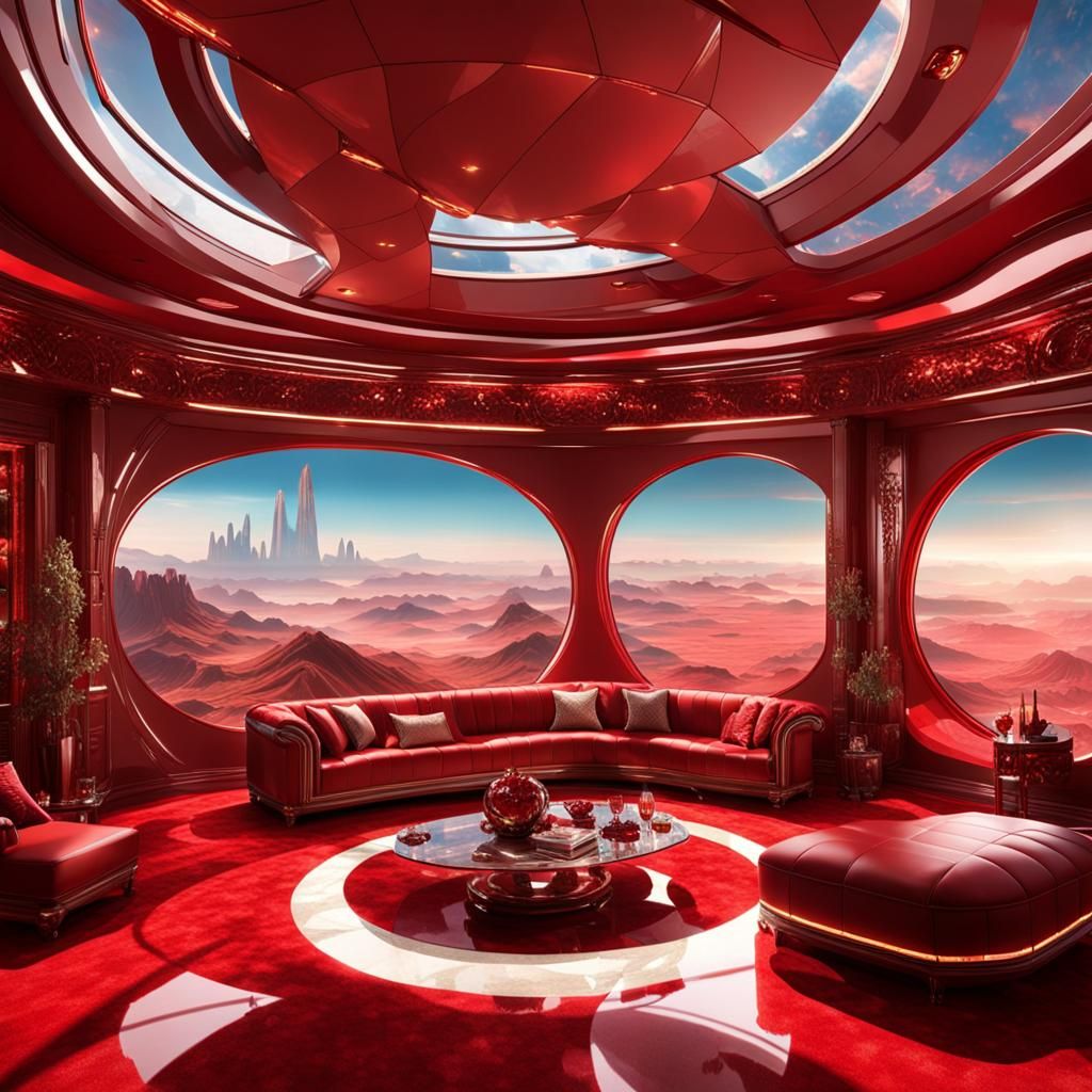 Billionaire's Penthouse on Red Exoplanet in 8k