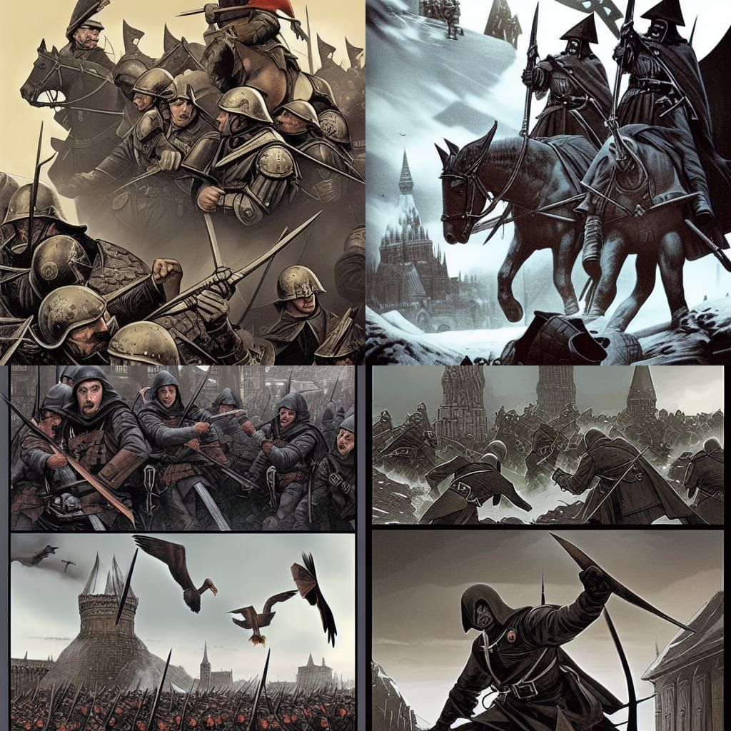 Gondor Siege in 1940s Leningrad: Comic Book Art