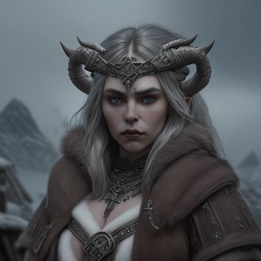 Nordic Slavic Steppe Barbarian Portrait in Digital Painting