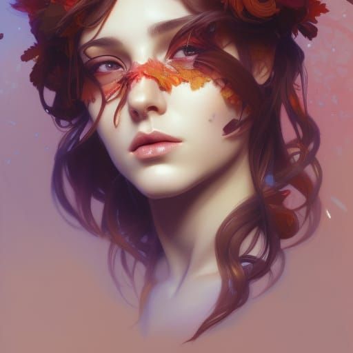 Autumn Fairy Portrait in Hyperdetailed Style