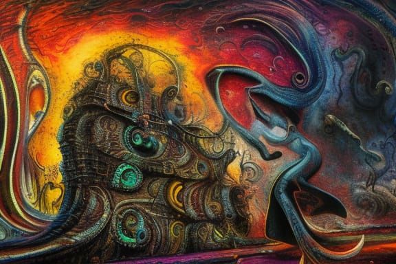 Urban Lovers' Quarrel in Mystical Concept Art