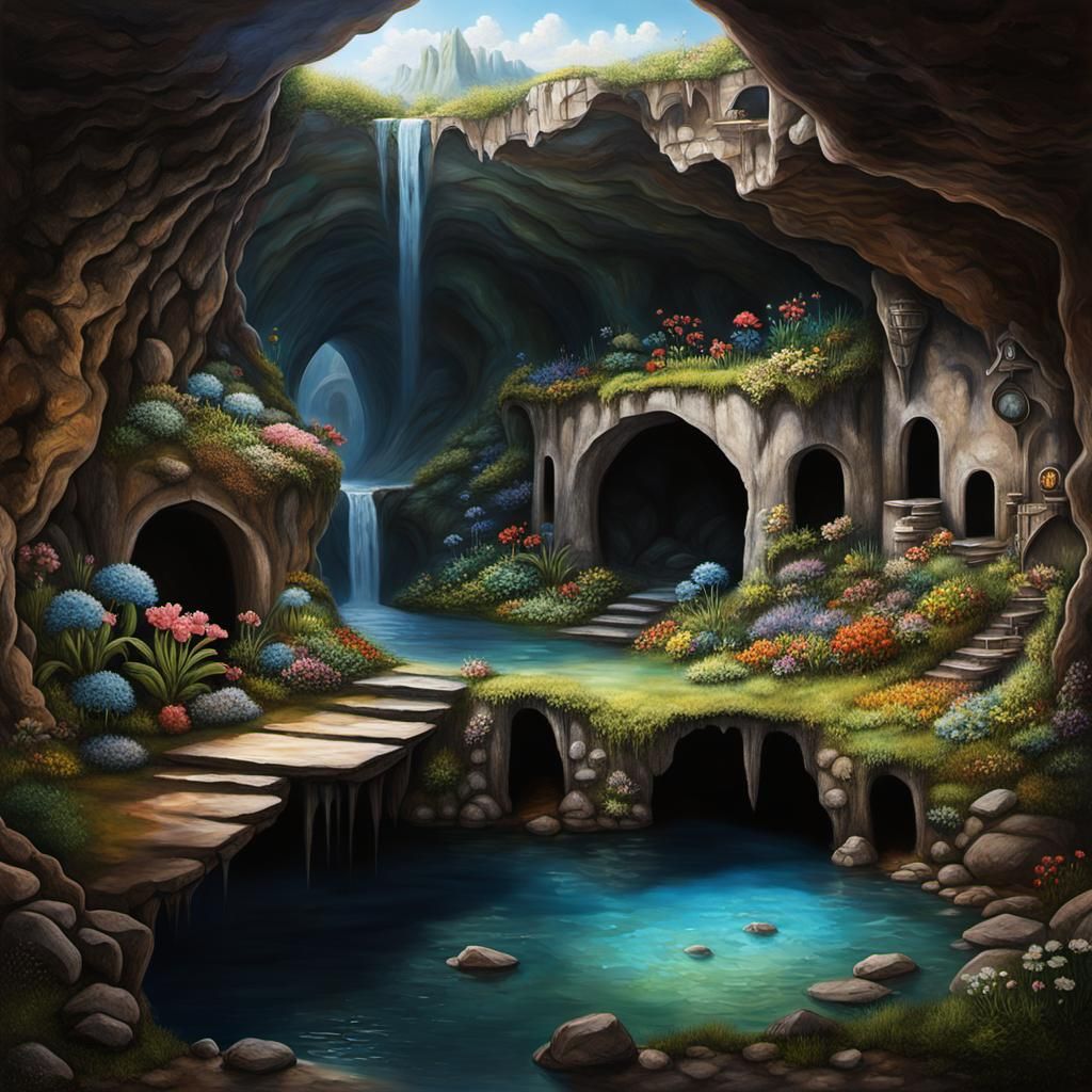 Underground City Terrarium with Natural Light