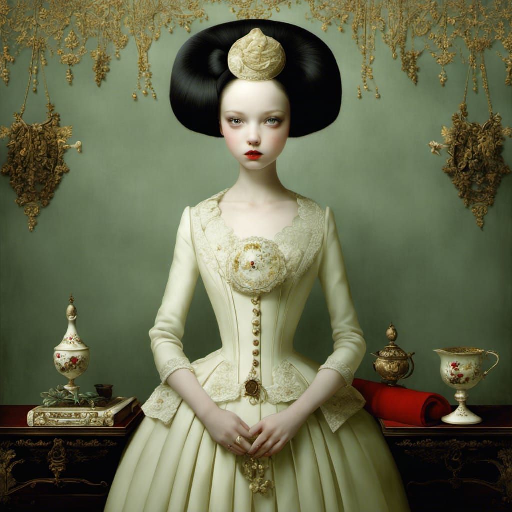Surreal Moody Girl Portrait in Ray Caesar Style