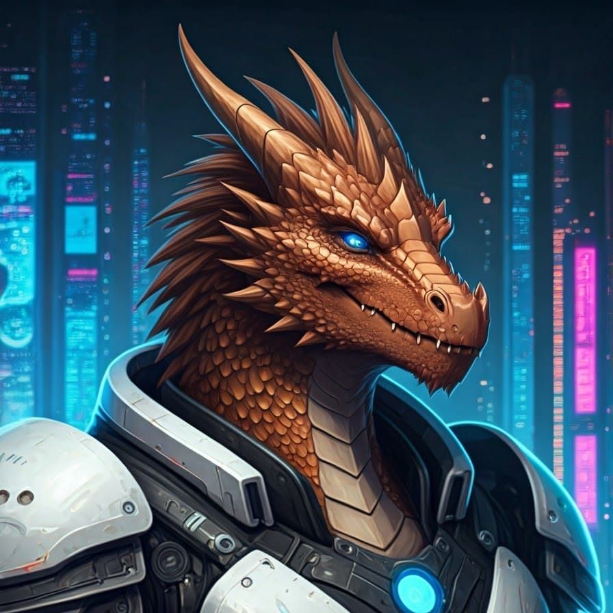 Handsome Dragonkin in Sci-Fi Power Armor