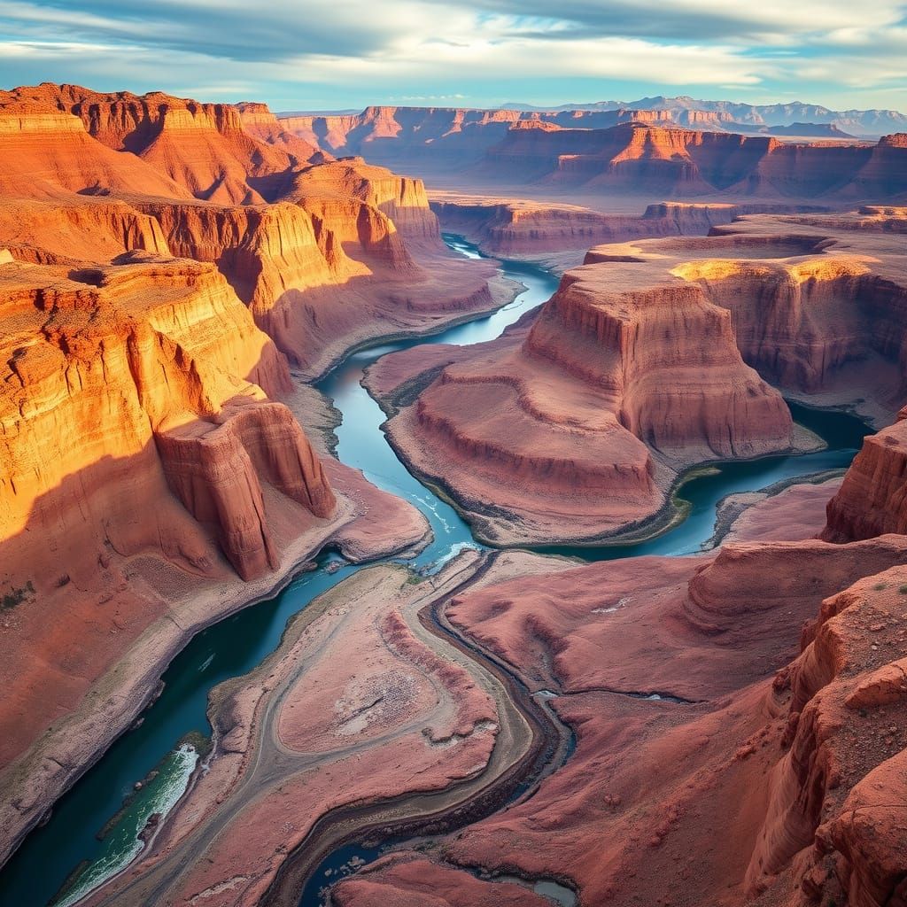 Breathtaking Canyon Mountain Panorama in Realistic Aerial Ph...