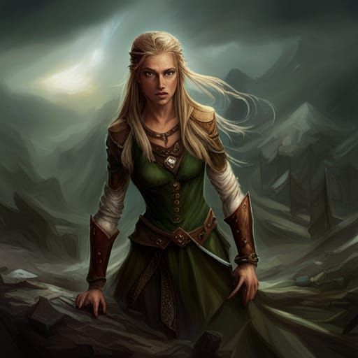 Elven agent walking away from the battlefield