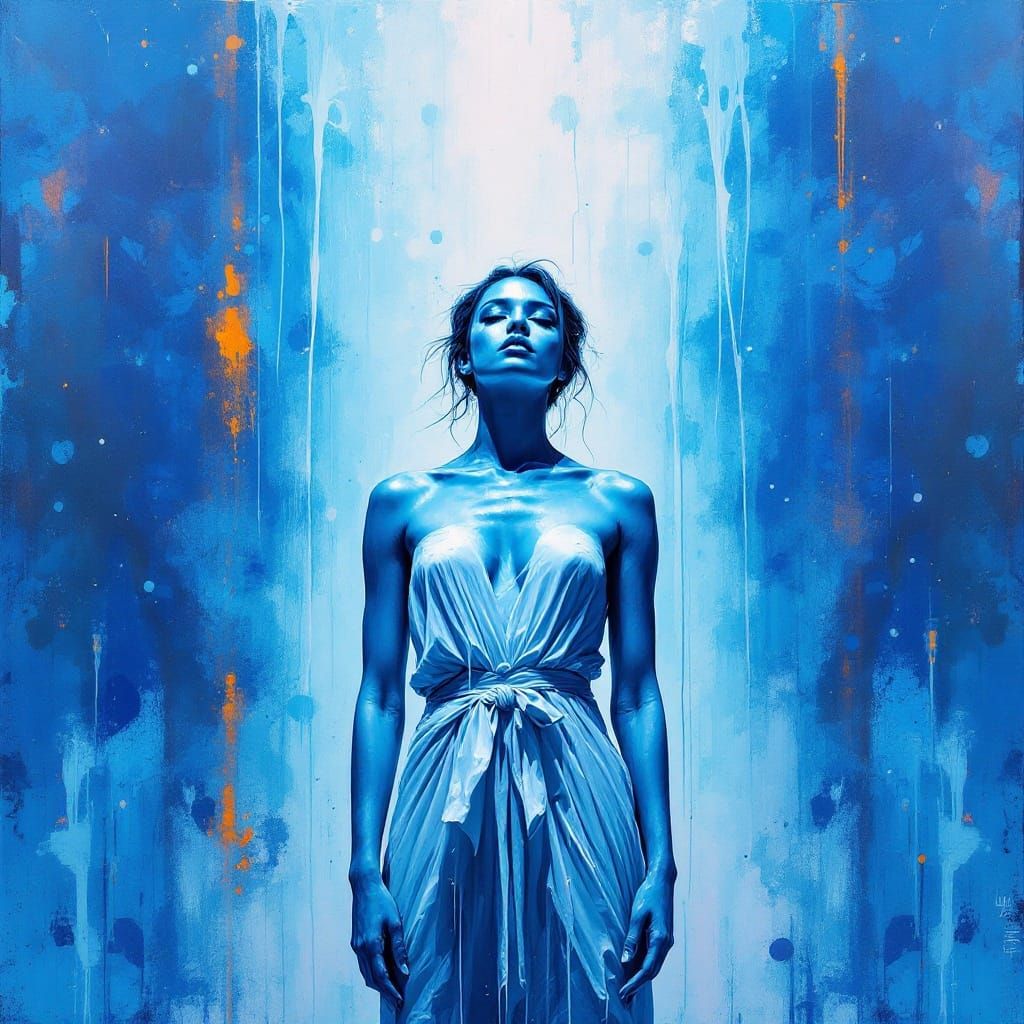 Cerulean Melancholy in Polychromatic Abstraction