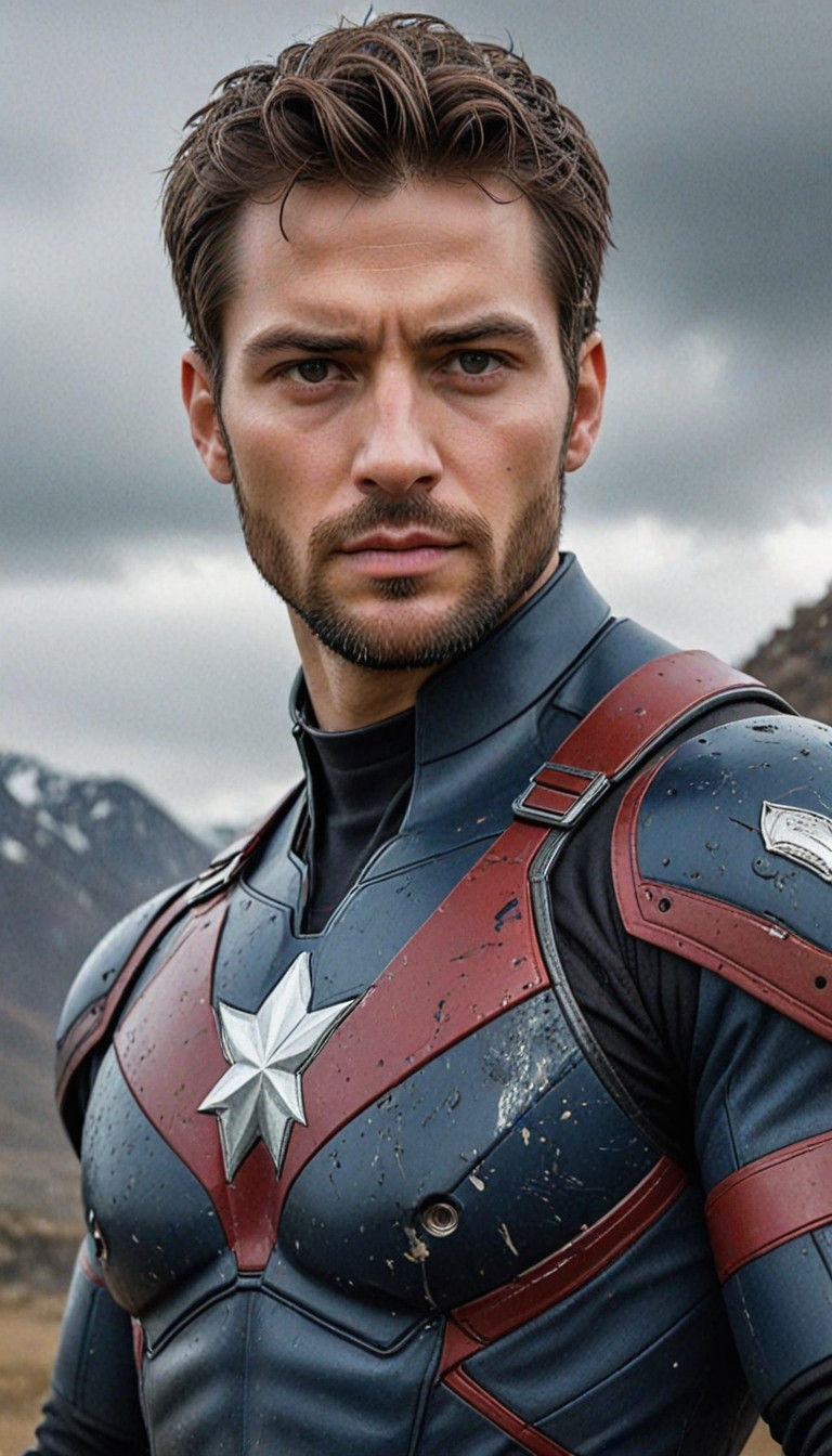 Powerful Captain Marvel in Hyperrealistic Digital Art