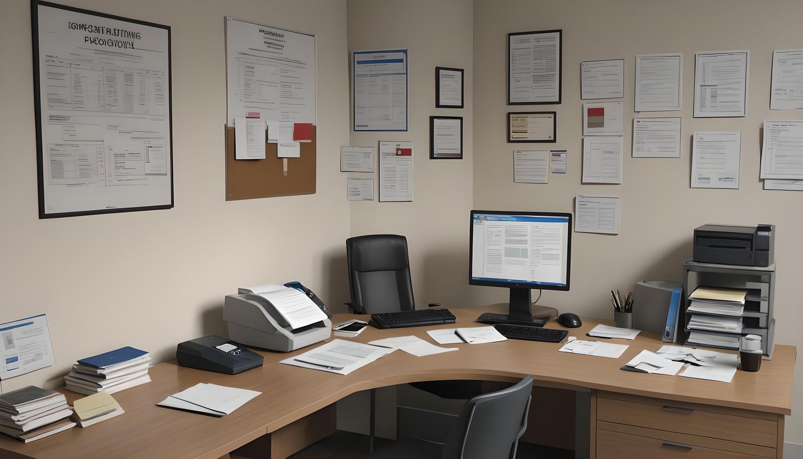 French Administrative Office Illustration