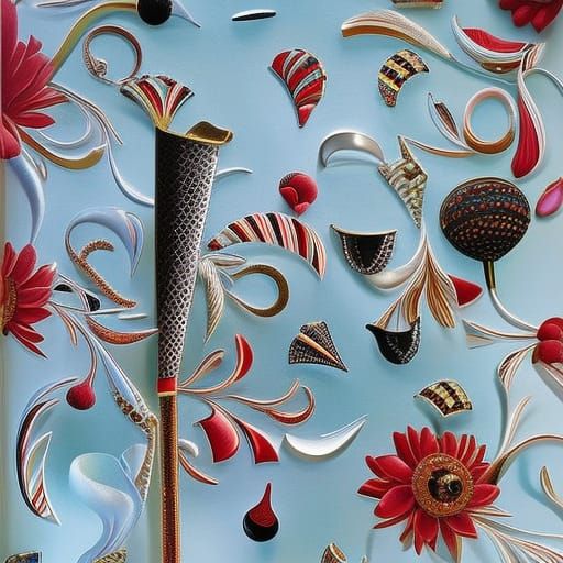 Abstract Beach with Glass Gems and Jewels