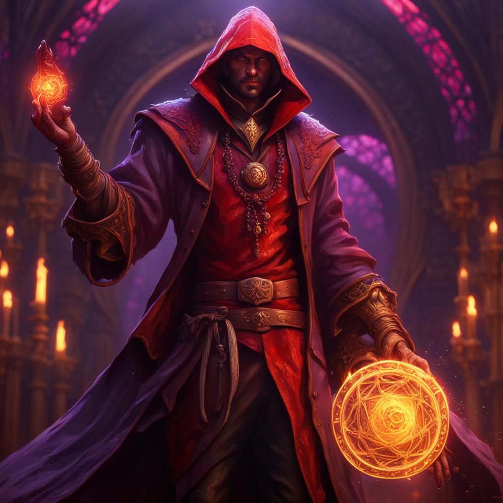 Hyperdetailed Warlock in Dark Fantasy Style