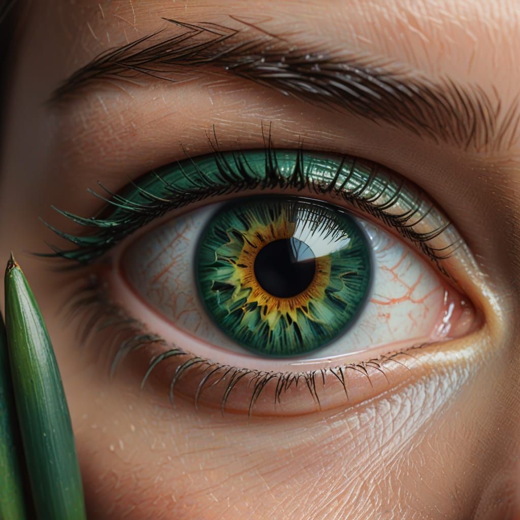 Vibrant Portrait of a Person with Emerald Green Eyes