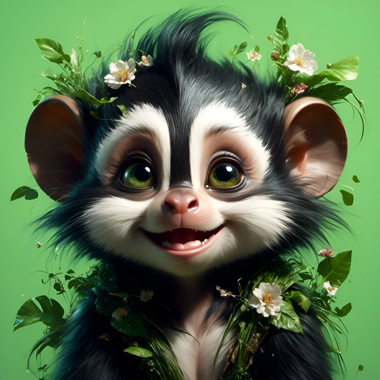 Happy Skunk Monkey Hybrid Portrait