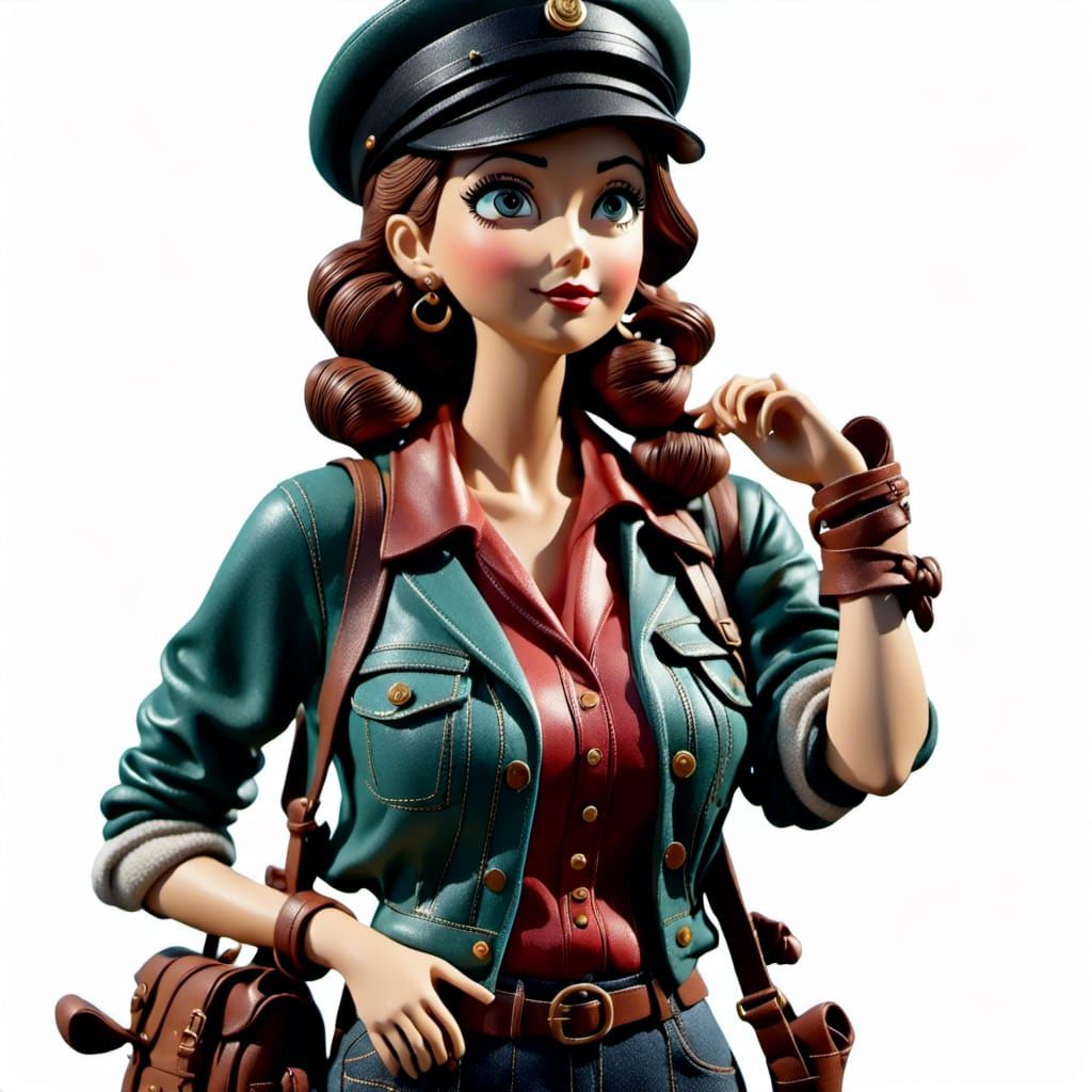 Rosie the Riveter in 3D Modeling Style