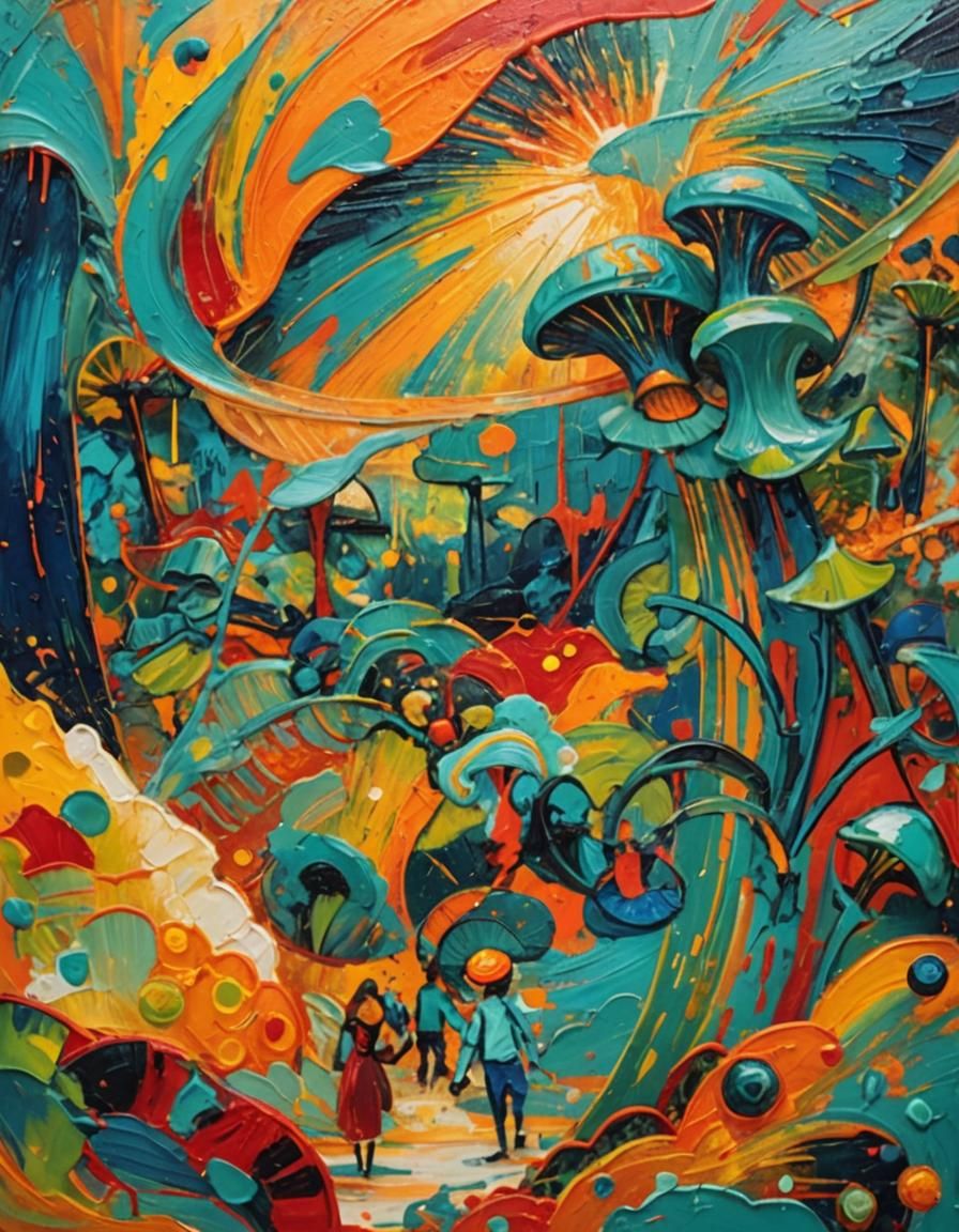 Abstract Expressionism: Swirling Shapes and Vibrant Colors