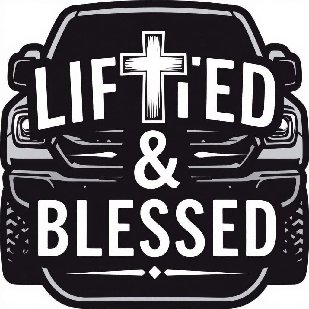 Lifted & Blessed Car Decal With Cross Design