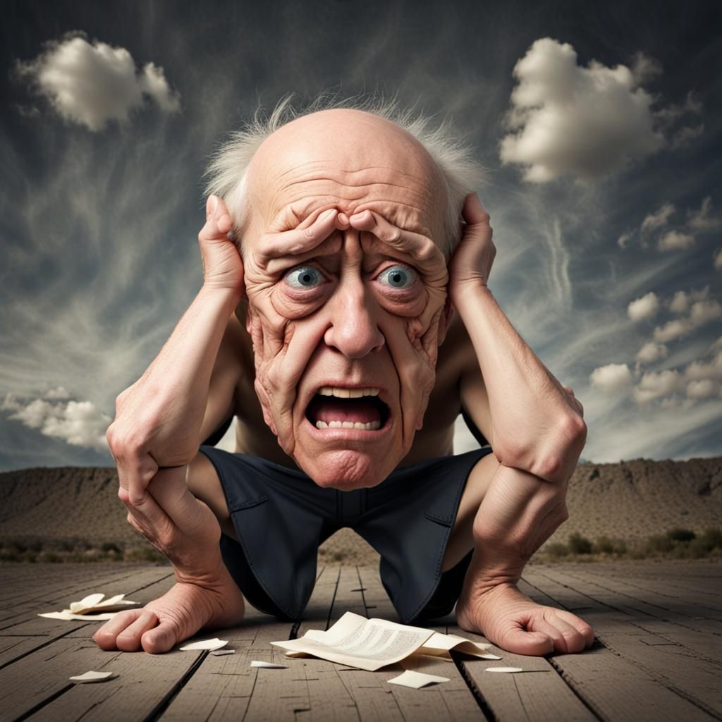 A Young Woman Cries Tears of Sorrow Under a Crushing Weight