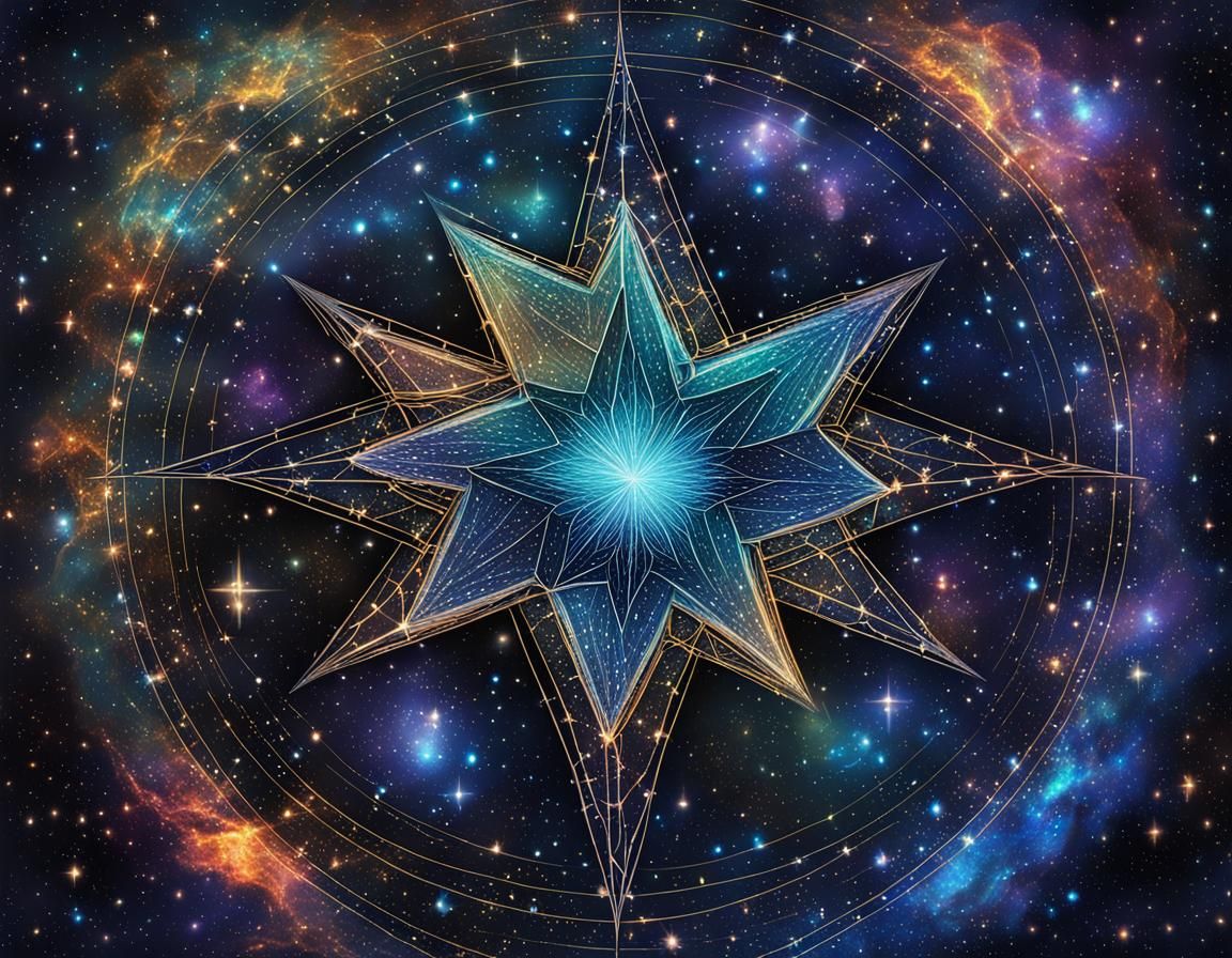 Southern Cross Constellation in Holographic Illustration