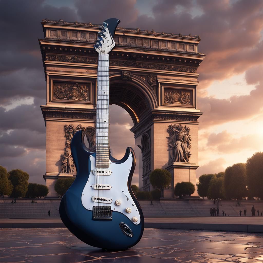 Electric Guitar's Insomnia at the Arc de Triomphe
