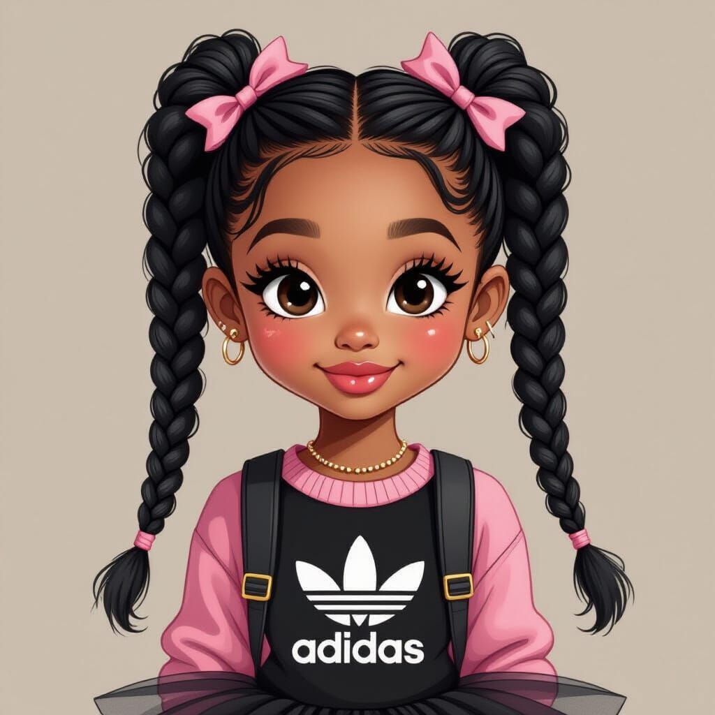 Cute Black Girl With Dimples and Pink Sweater