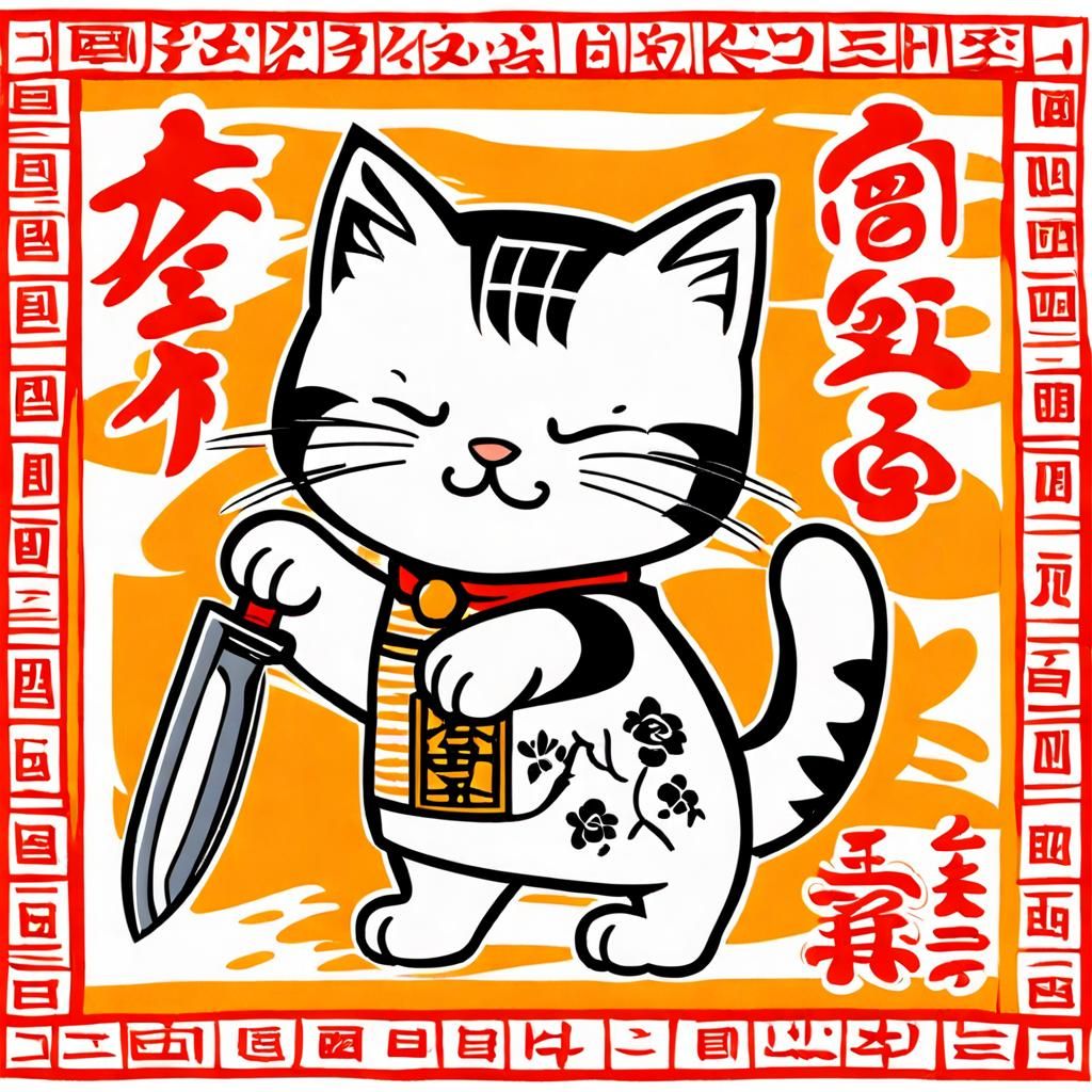 Kitten Karma in Japanese Art Style