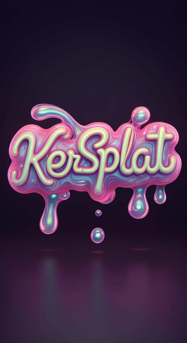 Iridescent Slime Typography in Digital Art Style