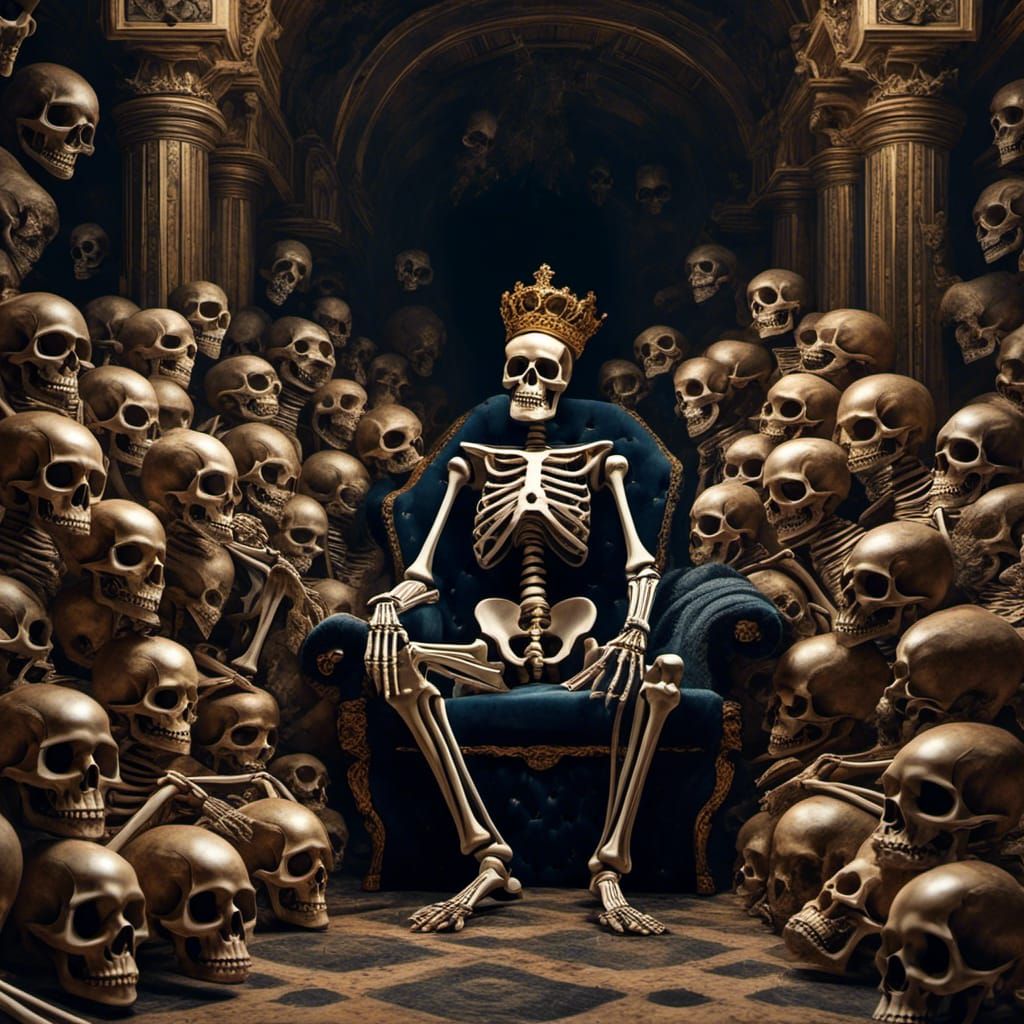 Skeleton King in Fractal Expressionist Style