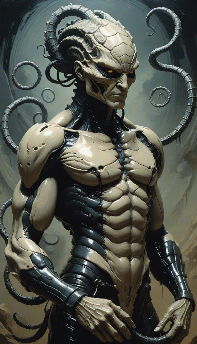 Surreal Psychedelic Landscape in Impasto Style