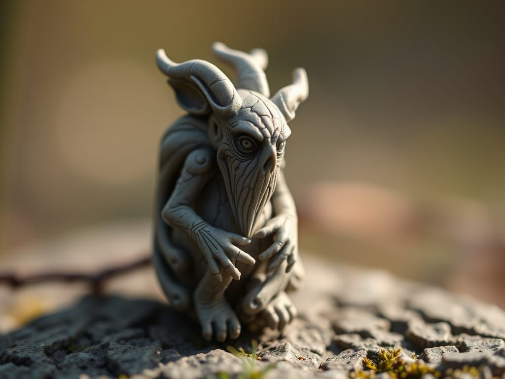 Ethereal Estonian Troll Spirit in Mystical Polymer Clay