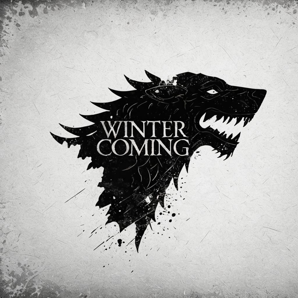 House Stark Emblem: Hyperrealistic Cinematic Rendering