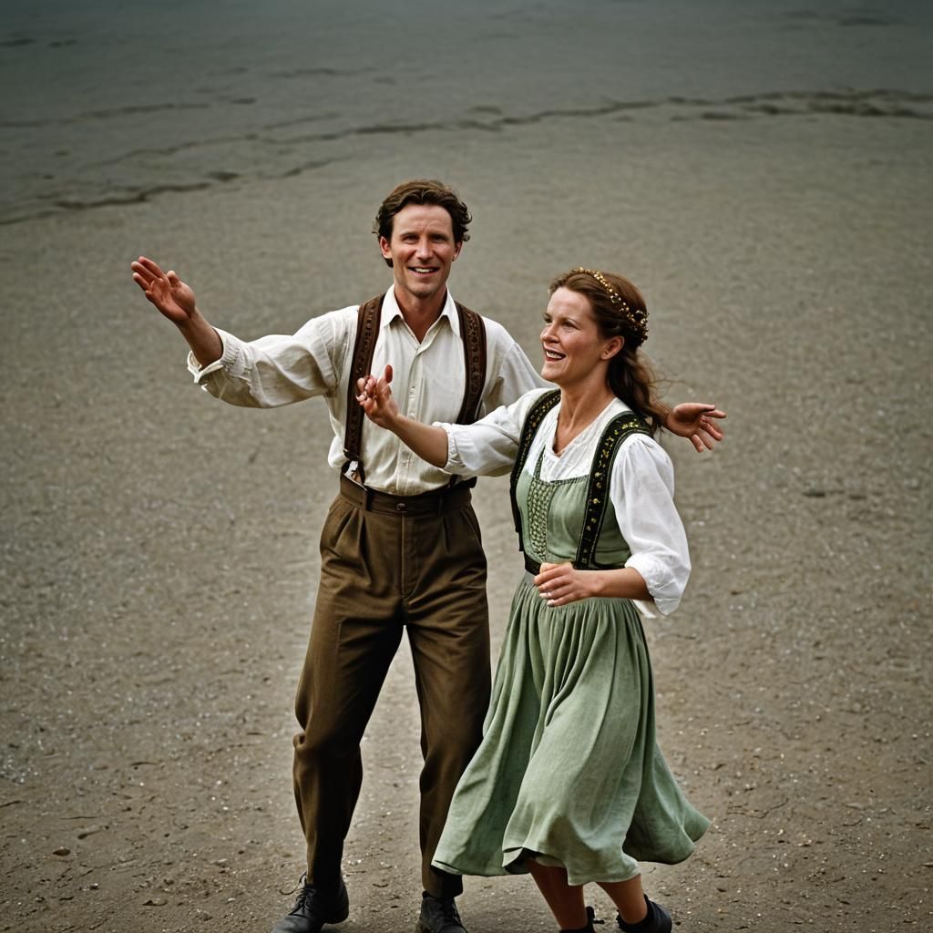 Irish Couple Dancing: Professional Studio Portrait