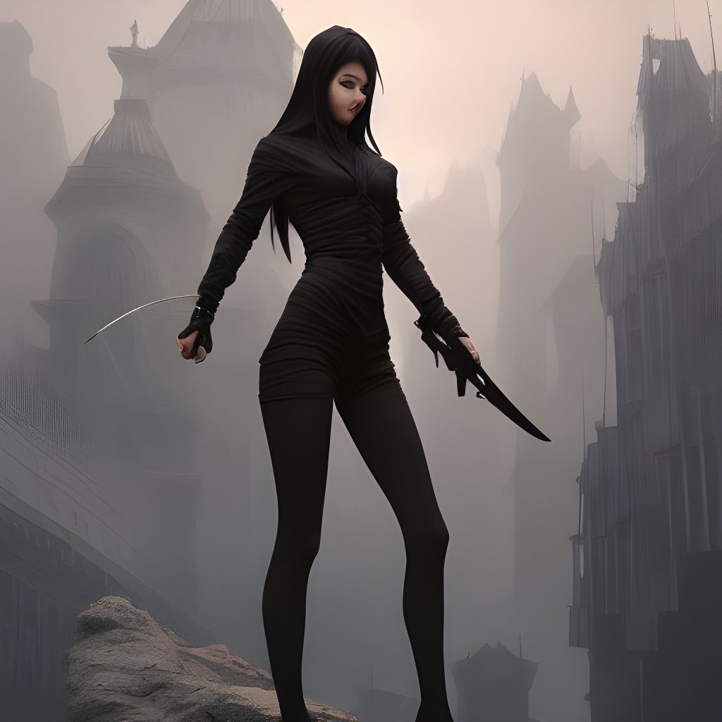 Beautiful Female Assassin in Photorealistic Style