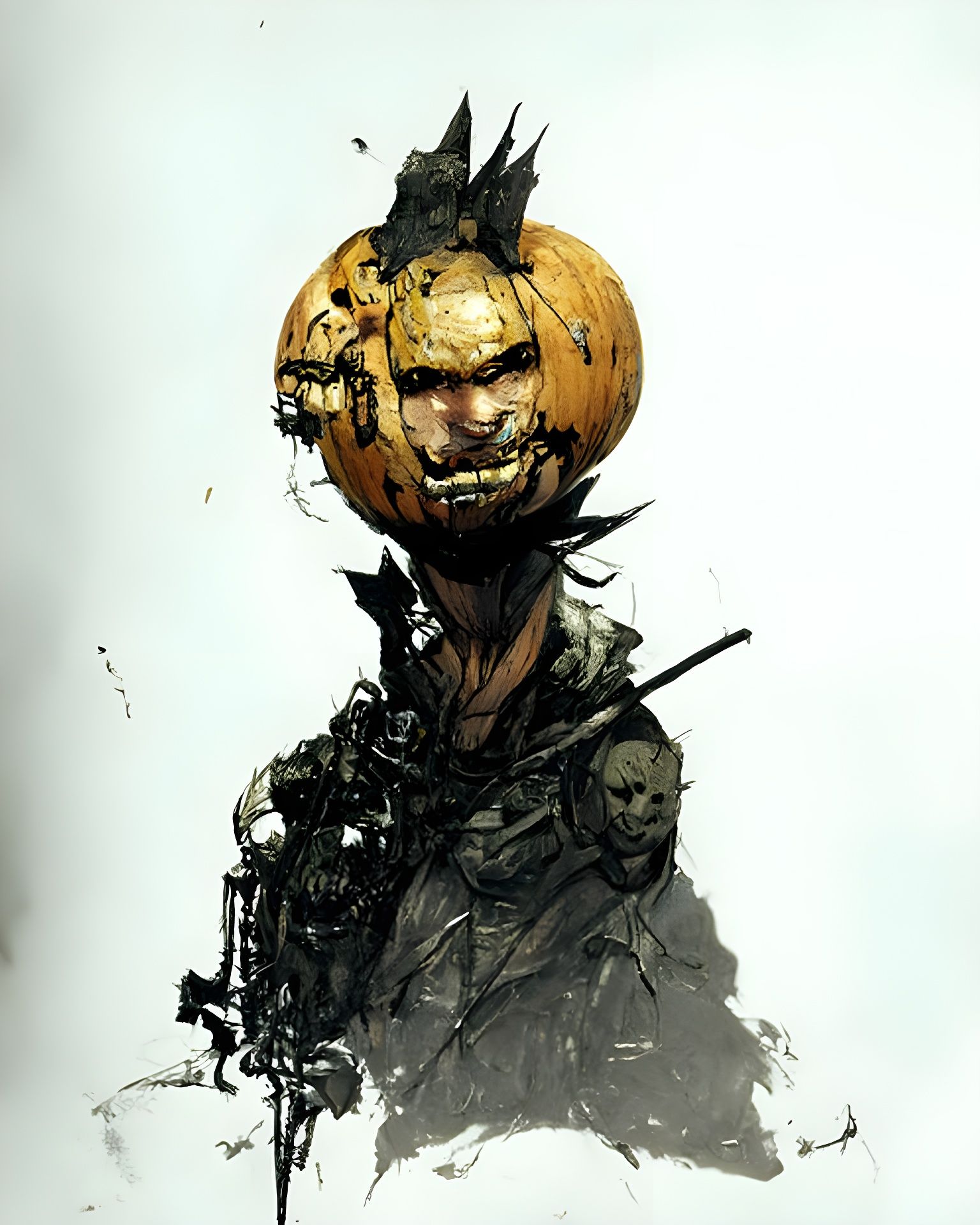 Sinister Jack Pumpkinhead in Post-Apocalyptic Style