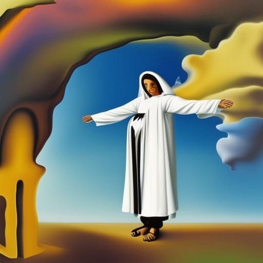 Angelic Rebirth: A Surrealist Oil Painting