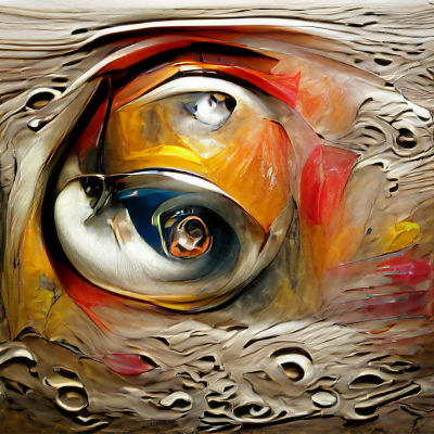 Abstract Eye and Moon Fantasy Dreamscape