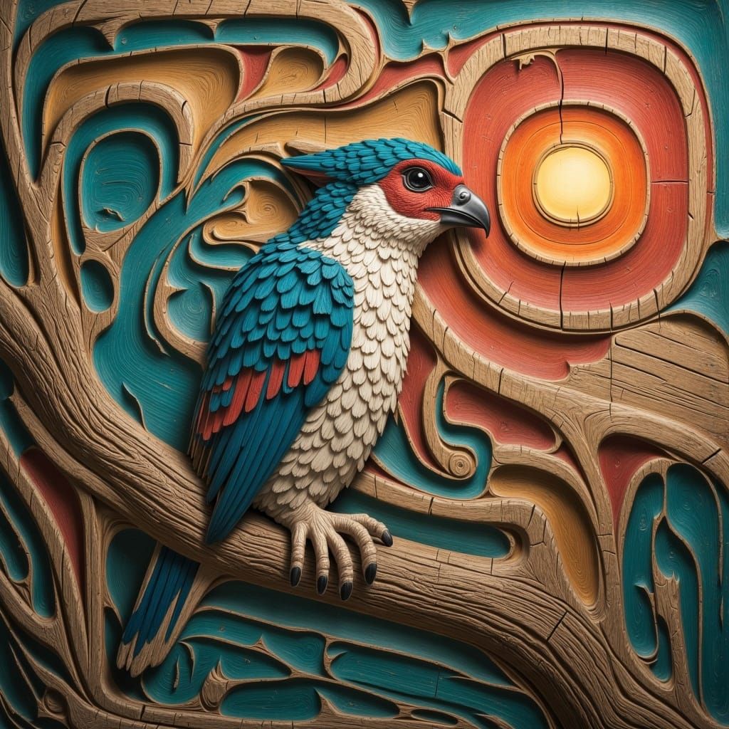 Sky God Watches Bird: Pacific Northwest Art