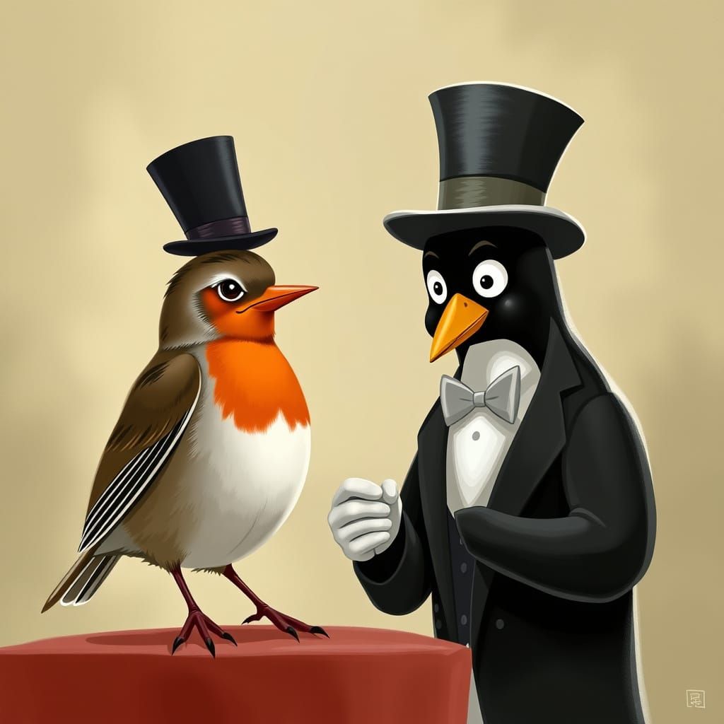 Robin in Top Hat and Tuxedo