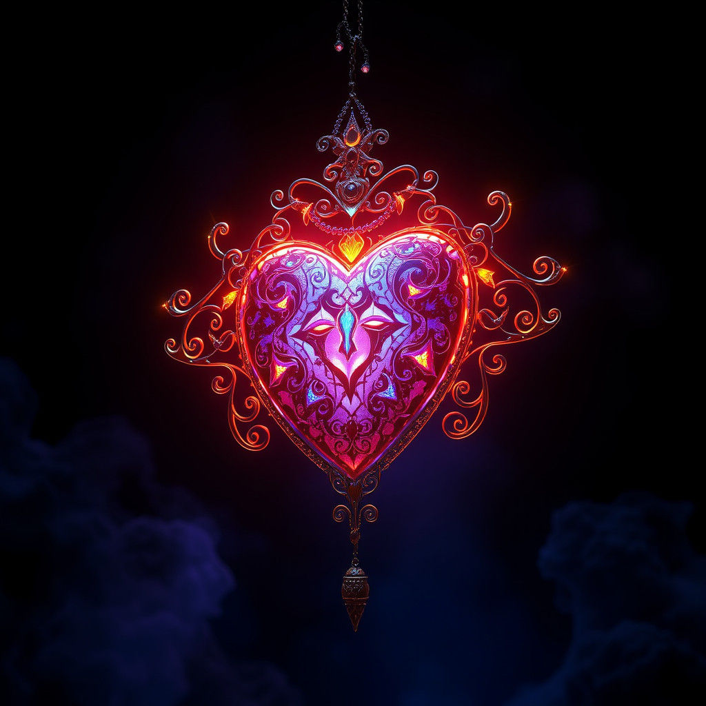 Ethereal Heart with Filigree in Fantasy Style