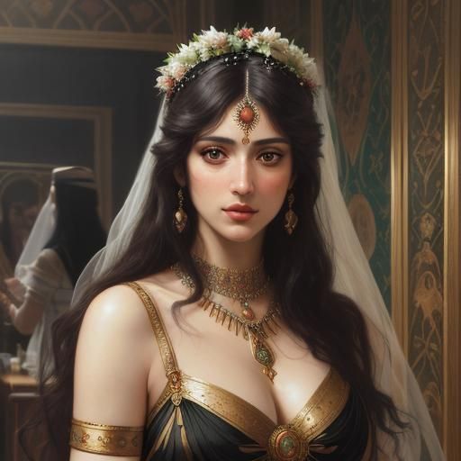 Photorealistic Priestess Portrait in Neoclassical Style