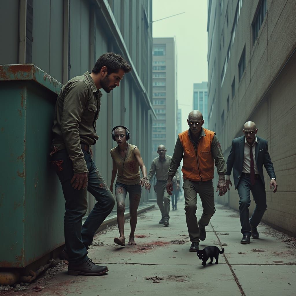 Post-Apocalyptic Survival in a Desolate Cityscape