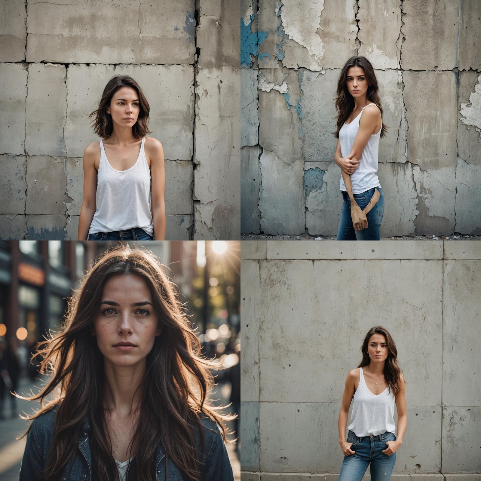 Woman in Urban Setting with Soft Daylight