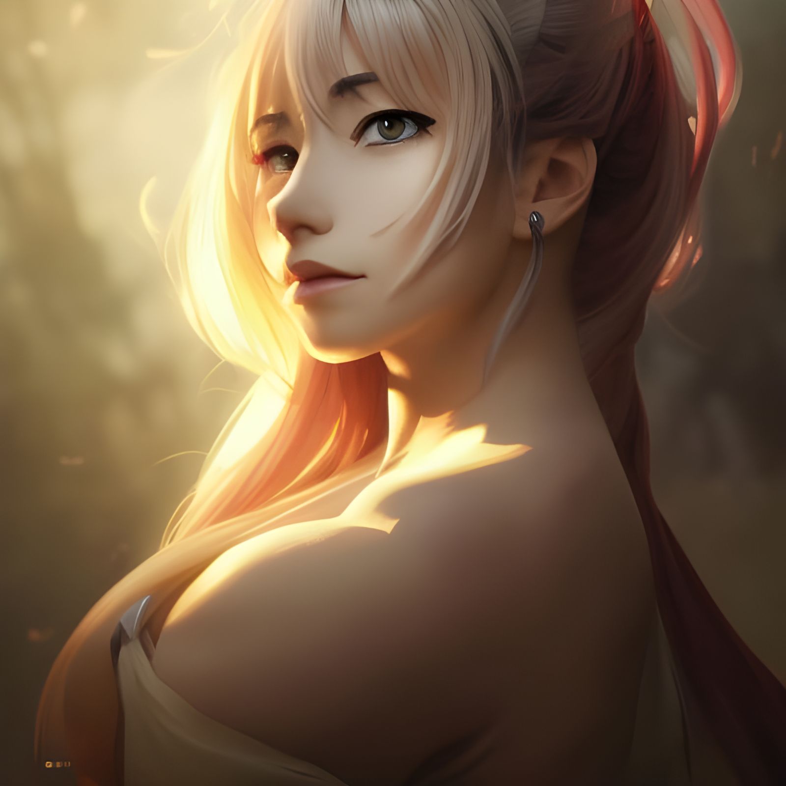 Elizabeth Liones Portrait in Art Nouveau Style