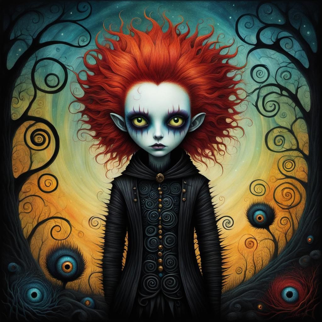 Image: Portrait of Rowan. Gothic-Punk-Lady, siehe Gedicht